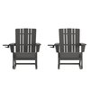 Flash Furniture Gray Adirondack Rocking Chairs with Cupholder, 2PK 2-LE-HMP-1045-31-GY-GG